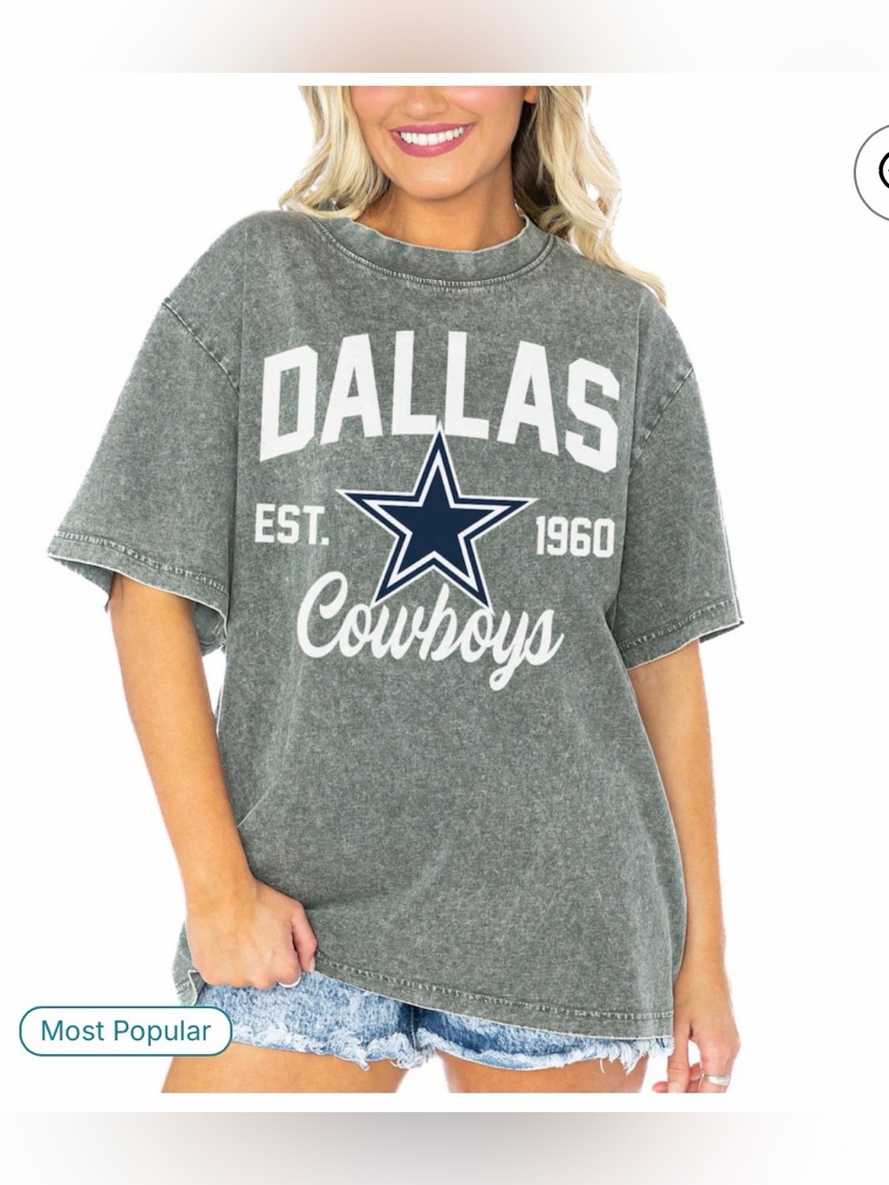 Dallas Cowboys Graphic Tee - Charcoal Gray